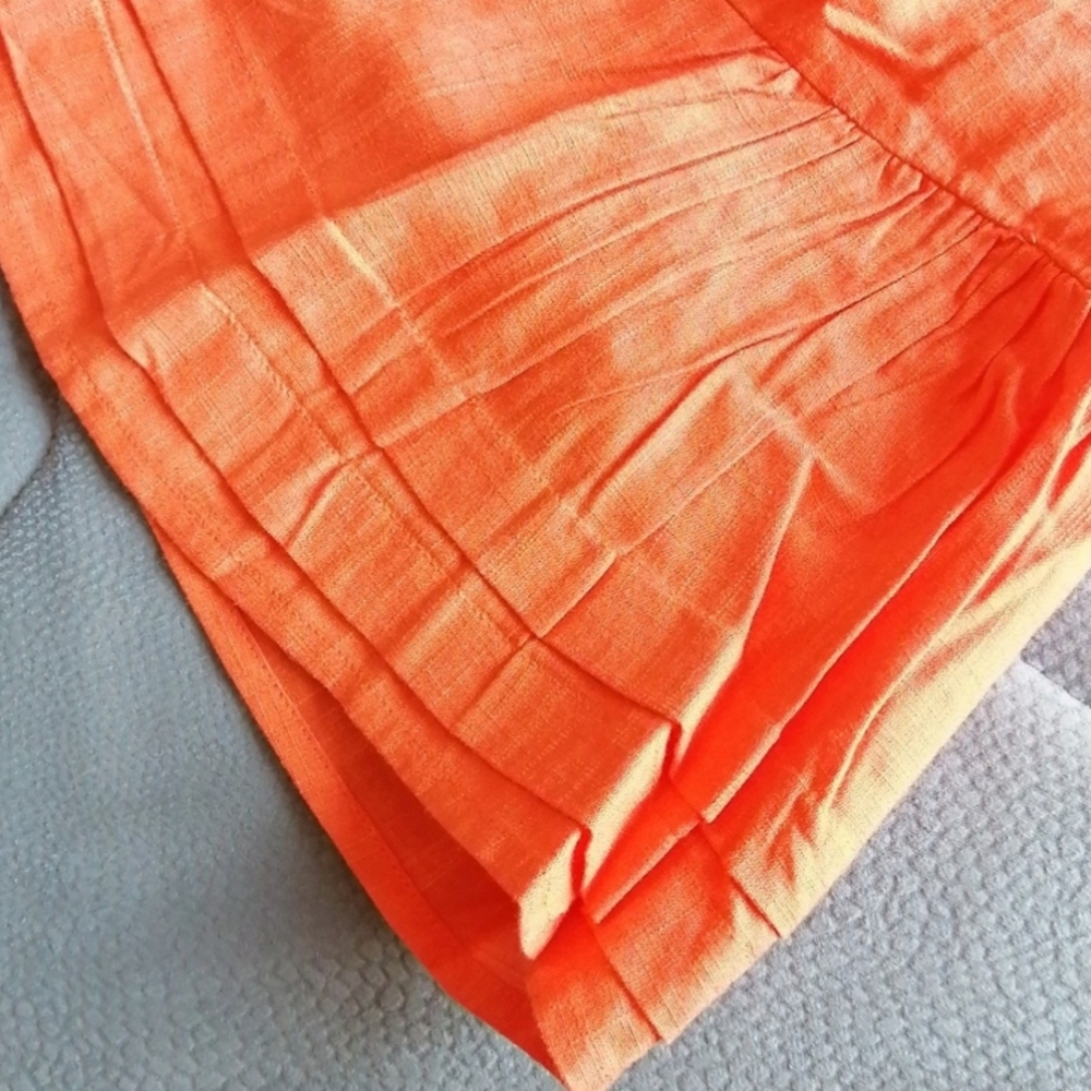 NWT Anthropologie V-Neck Back-Cutout Mini Dress Orange Halter Swim Cover-up - Picture 10 of 14
